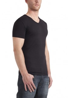 Garage T-Shirt V-neck bodyfit black ( stretch)